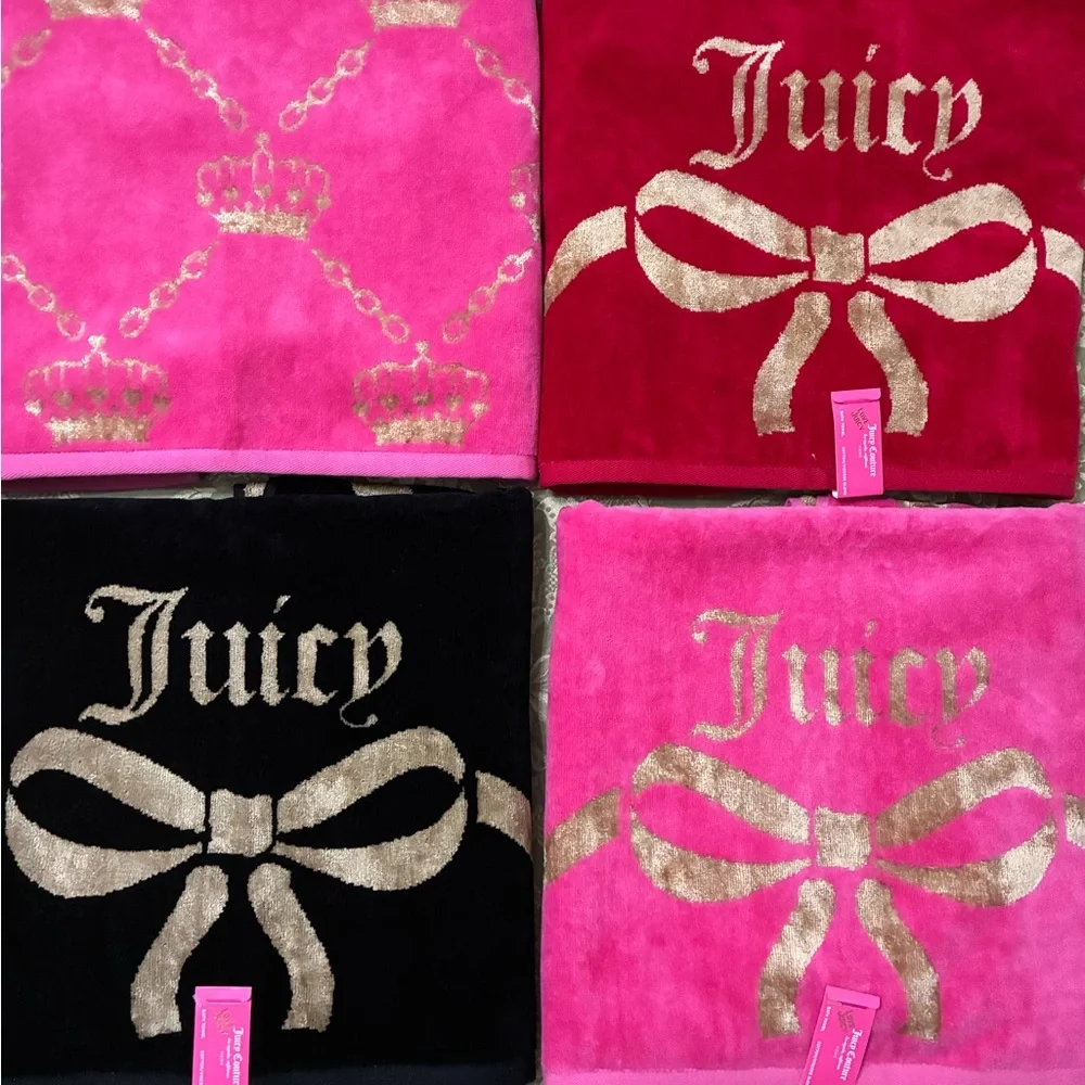 Juicy red/gold bath towels